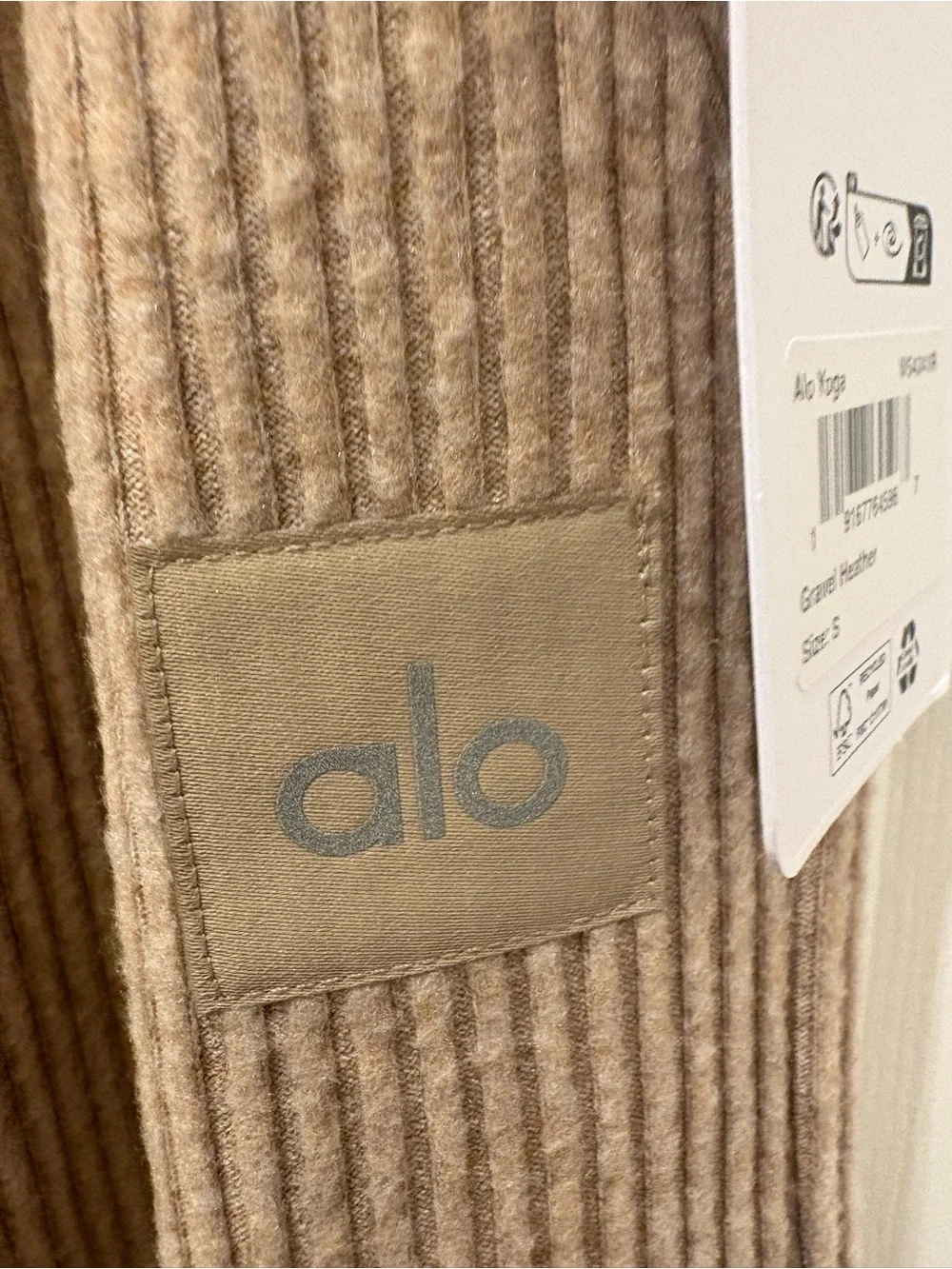 Alo Yoga Muse Wide Leg Pants Gravel Heather Ribbed Size Small NWT